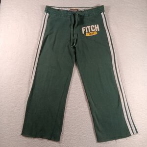 Vintage 90s Abercrombie & Fitch Pants Mens Medium Green Fleece Baggy Preppy